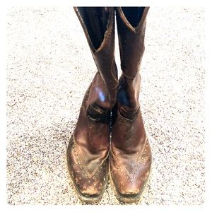 Leather cowboy boots